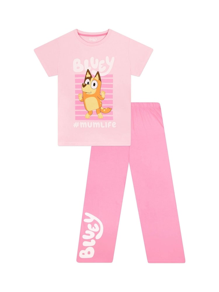 Character Pink Bluey Chili Short Sleeve 100% Cotton Pyjamas Set - Image 6 of 10
