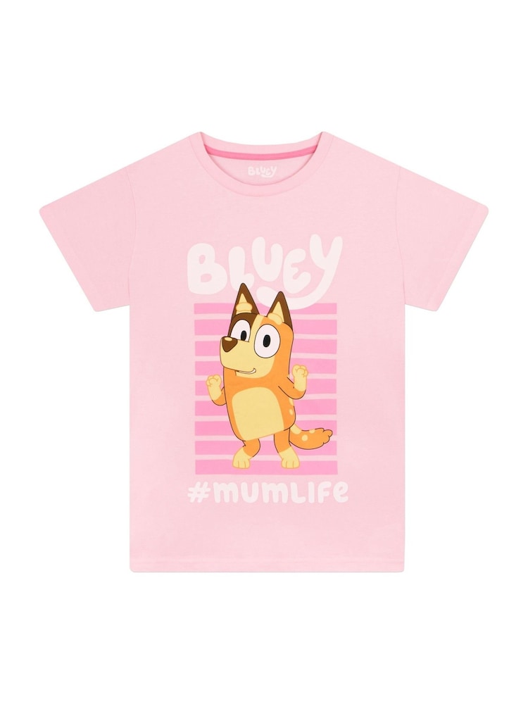 Character Pink Bluey Chili Short Sleeve 100% Cotton Pyjamas Set - Image 7 of 10