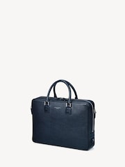 Aspinal of London Blue Mount Street Laptop Briefcase Pebble Leather Bag - Image 5 of 8