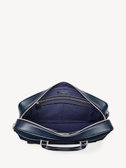 Aspinal of London Blue Mount Street Laptop Briefcase Pebble Leather Bag - Image 7 of 8
