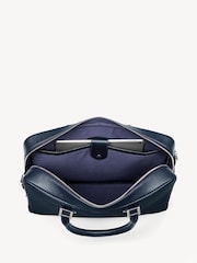 Aspinal of London Blue Mount Street Laptop Briefcase Pebble Leather Bag - Image 8 of 8