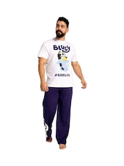 Character Blue Bluey Bandit Short Sleeve 100% Cotton Pyjamas Set - Image 4 of 10