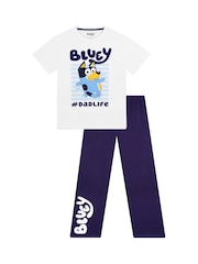 Character Blue Bluey Bandit Short Sleeve 100% Cotton Pyjamas Set - Image 6 of 10