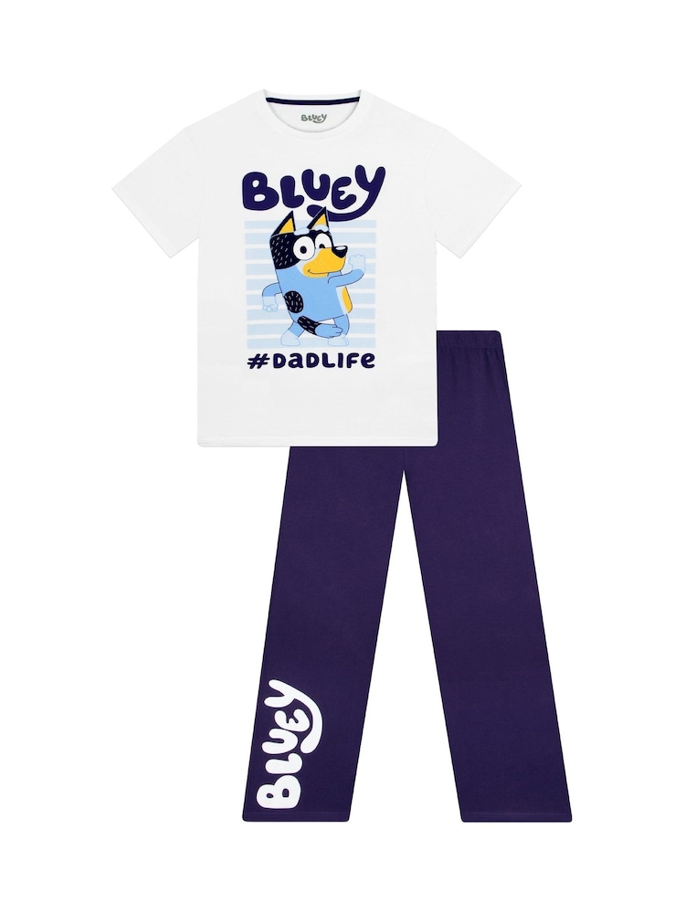 Character Blue Bluey Bandit Short Sleeve 100% Cotton Pyjamas Set - Image 6 of 10