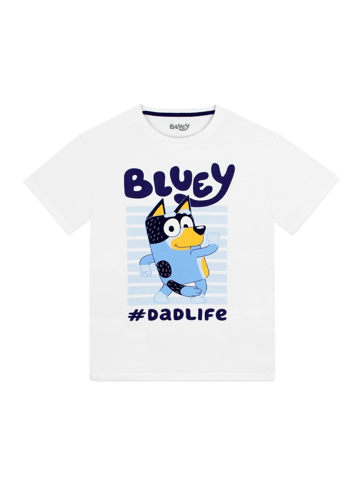 Character Blue Bluey Bandit Short Sleeve 100% Cotton Pyjamas Set - Image 8 of 10