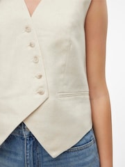 VERO MODA Cream Asymetric Button Waistcoat - Image 2 of 4
