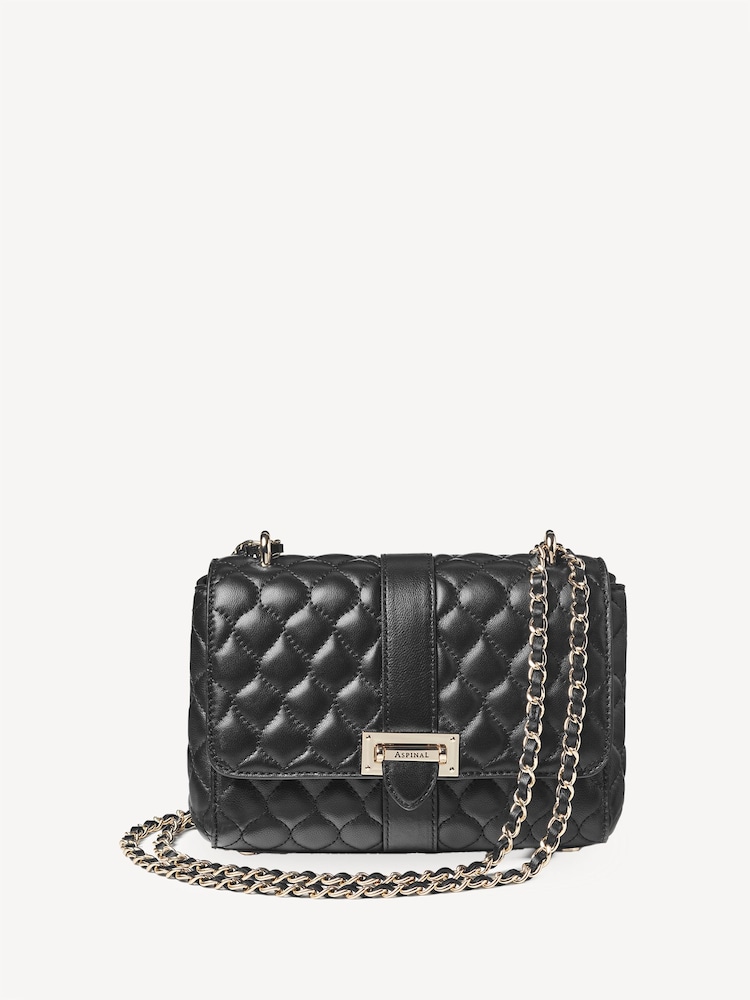 Aspinal of London Black Lottie Quilted Nappa Bag - Image 1 of 7