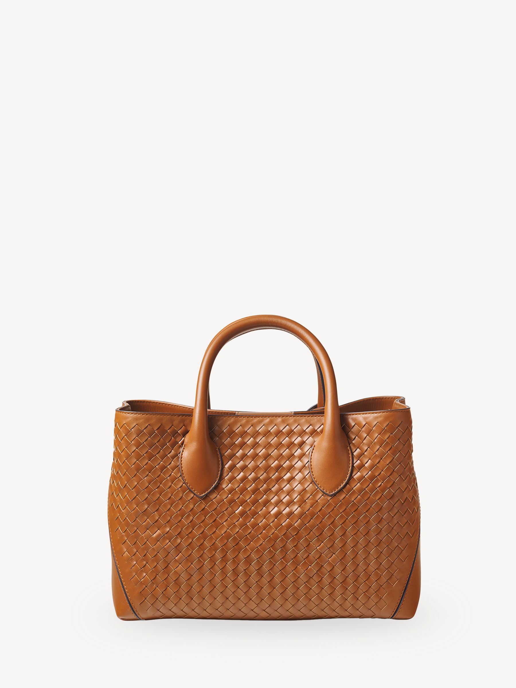 Buy Aspinal of London Brown London Tote Midi Weave Leather Bag