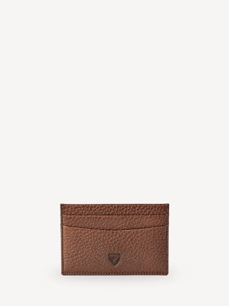 Aspinal of London Brown Slim Credit Card Case Black Grain leather Wallet - Image 1 of 3