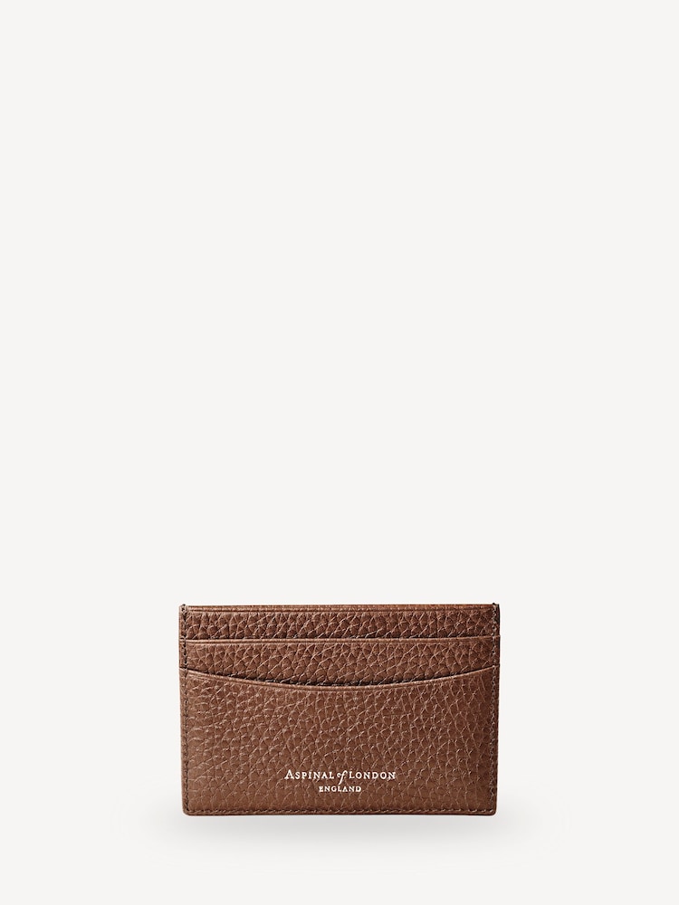 Aspinal of London Brown Slim Credit Card Case Black Grain leather Wallet - Image 2 of 3