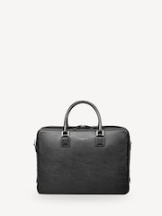 Aspinal of London Black Mount Street Laptop Briefcase Pebble Leather Bag - Image 5 of 8