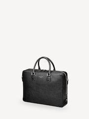 Aspinal of London Black Mount Street Laptop Briefcase Pebble Leather Bag - Image 6 of 8
