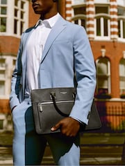 Aspinal of London Black Connaught Folio Pebble leather Bag - Image 1 of 7