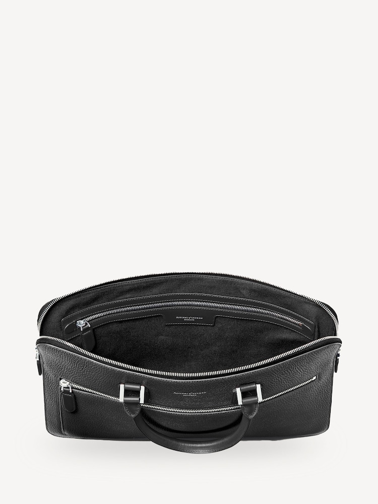 Aspinal of London Black Connaught Folio Pebble leather Bag - Image 7 of 7