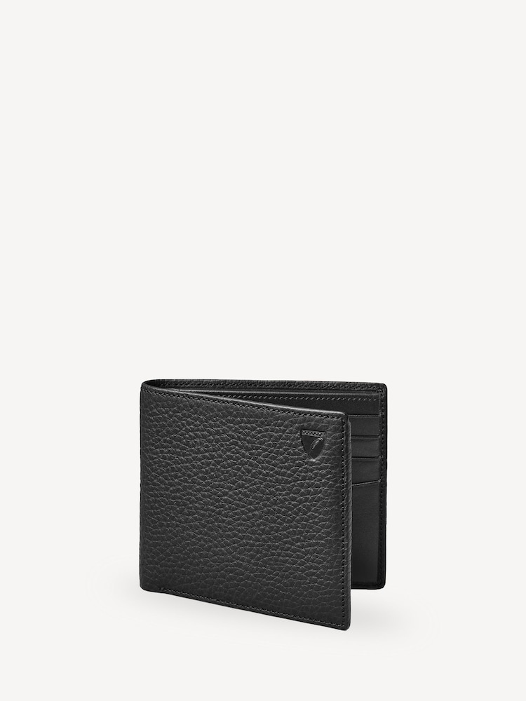 أسود - بني فاتح - محفظة 8CC جلد ناعم صغير الحبيبات Billfold من Aspinal of London - صورة 1 من 4