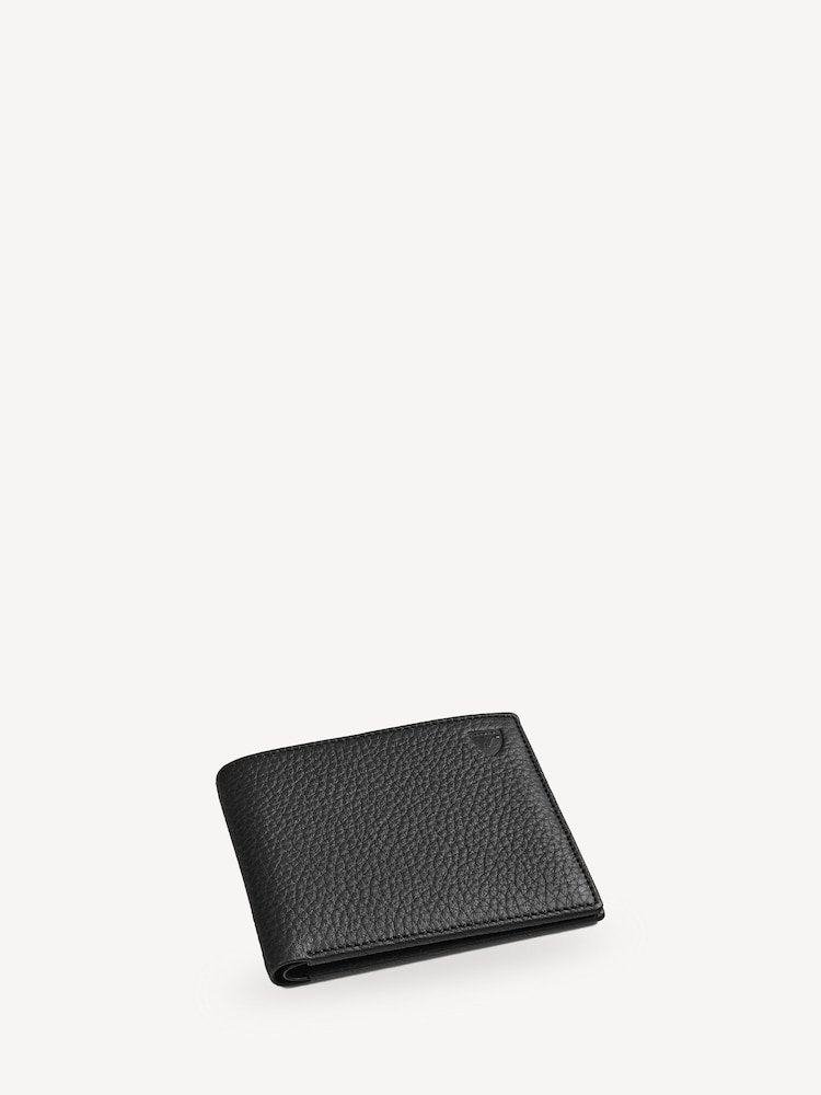 أسود - بني فاتح - محفظة 8CC جلد ناعم صغير الحبيبات Billfold من Aspinal of London - صورة 2 من 4