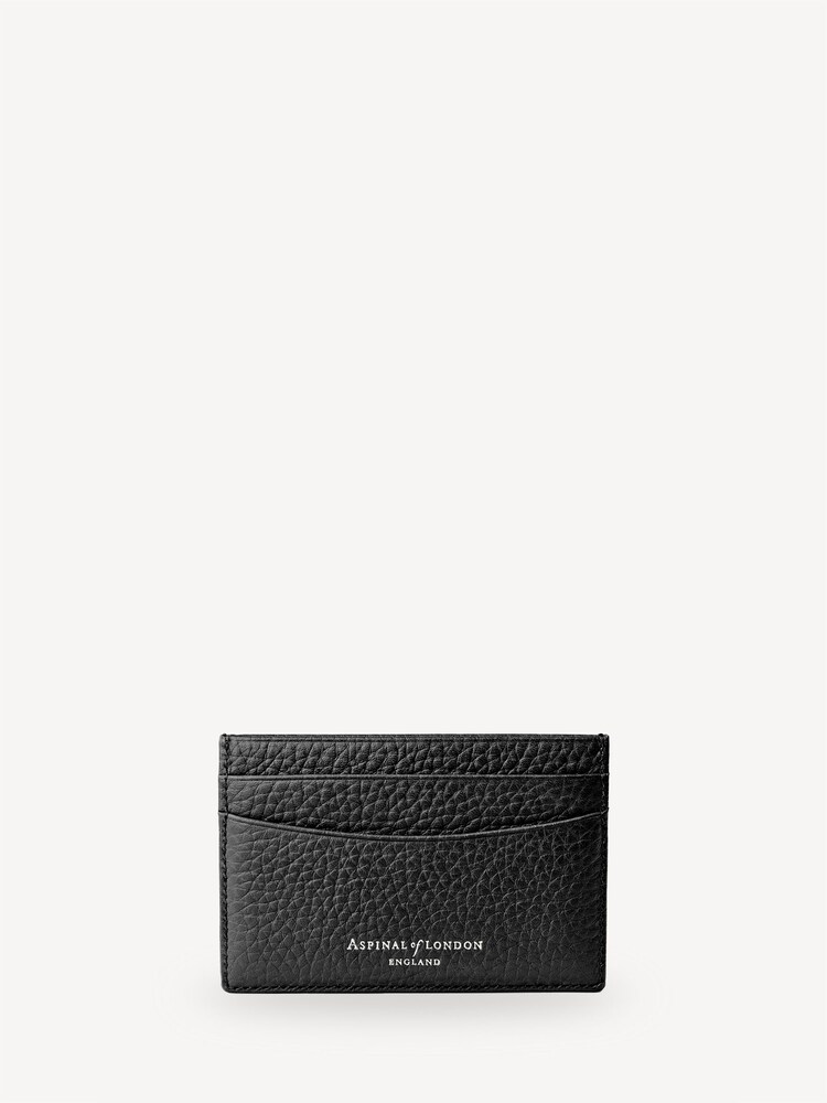 Aspinal of London Black Slim Credit Card Case Black Grain leather Wallet - Image 2 of 3