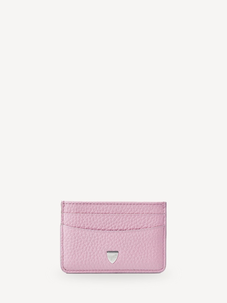 Aspinal of London Purple Slim Credit Card Case Pebble Leather - Image 1 of 3