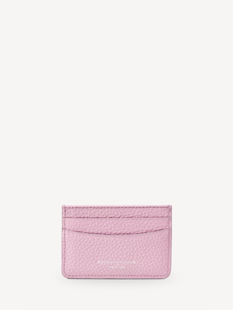 Aspinal of London Purple Slim Credit Card Case Pebble Leather - Image 2 of 3