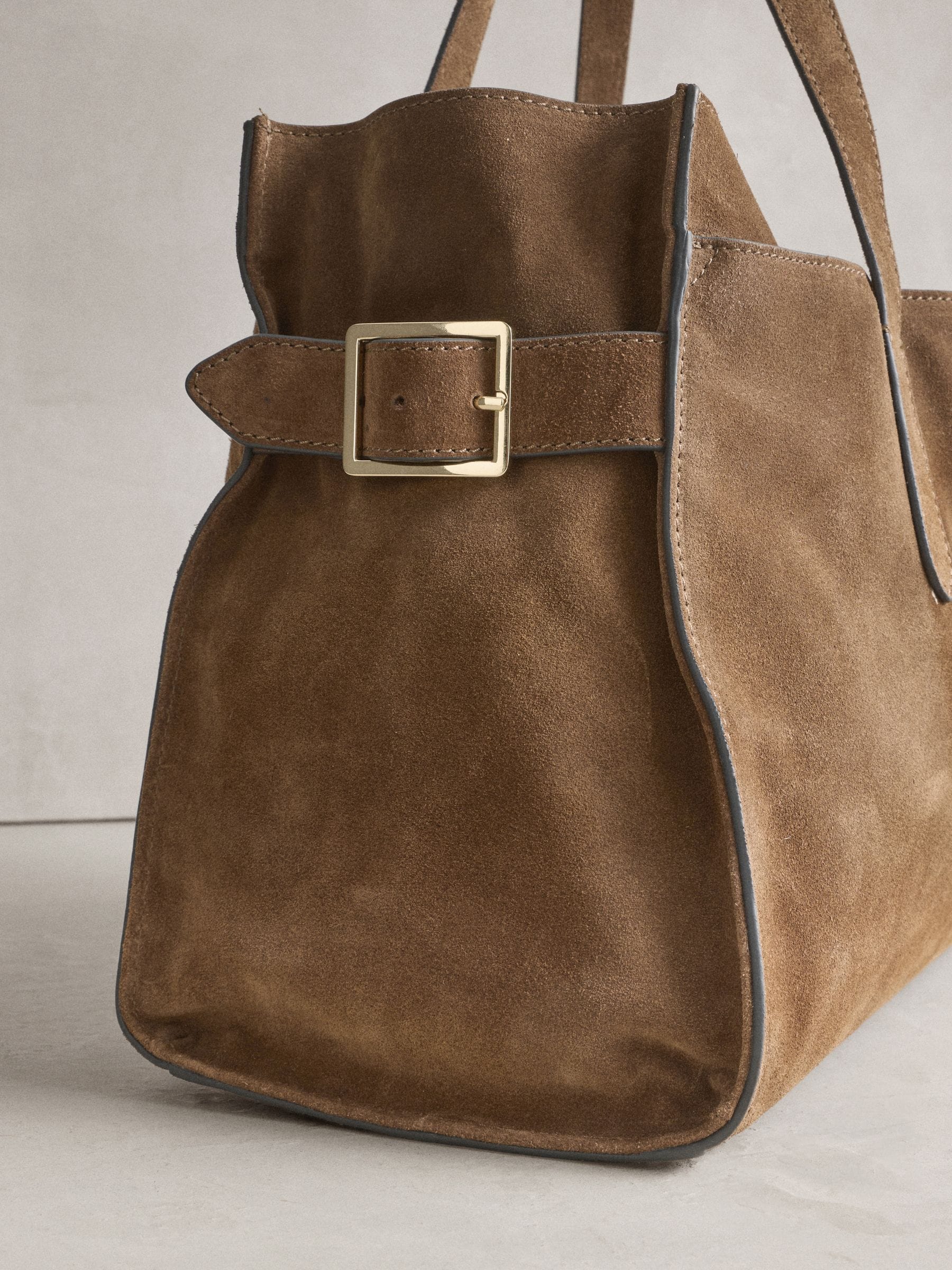 Buy Camel N. Premium Suede Structured Tote Bag from Next Romania