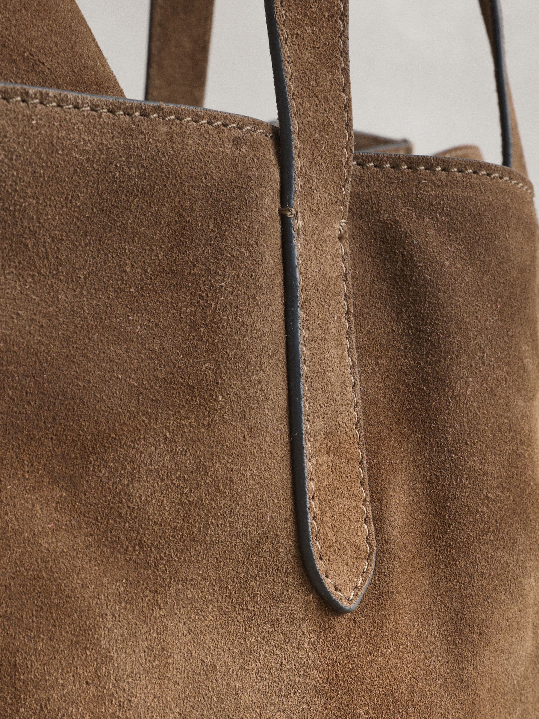 Buy Camel N. Premium Suede Structured Tote Bag from Next Romania