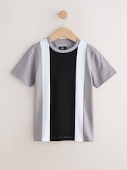 Grey/Black Colourblock Short Sleeve T-Shirt (3-16yrs) - Image 1 of 4