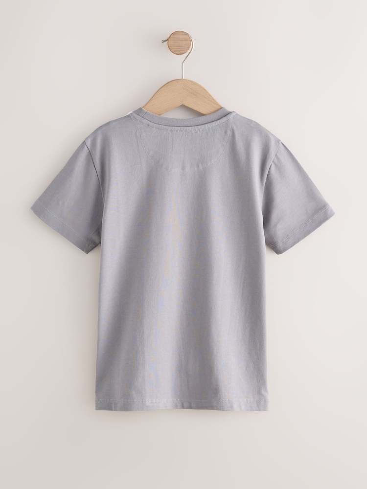 Grey/Black Colourblock Short Sleeve T-Shirt (3-16yrs) - Image 2 of 4