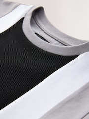 Grey/Black Colourblock Short Sleeve T-Shirt (3-16yrs) - Image 3 of 4