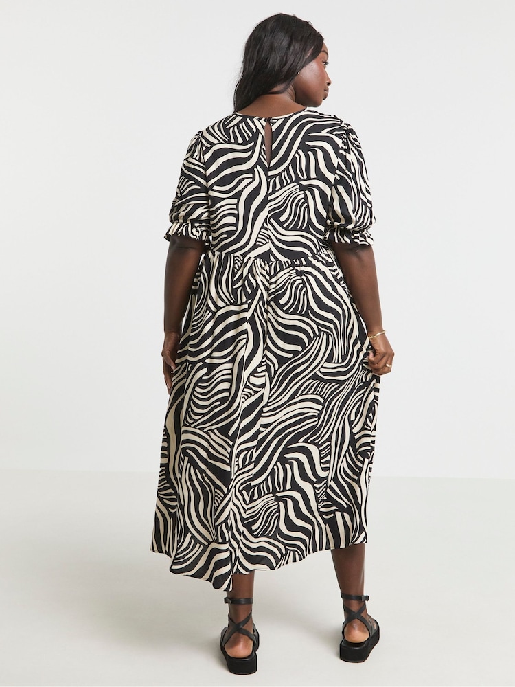 Simply Be Black Pocket Midi Dress - Image 2 of 4