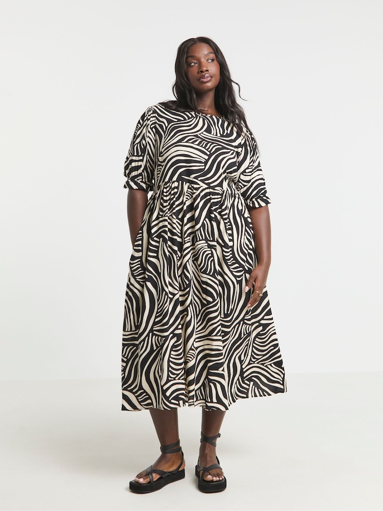 Simply Be Black Pocket Midi Dress - Image 4 of 4