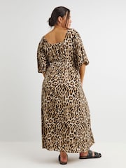 Simply Be Brown Crinkle Goddess Midi Dress - Image 2 of 4