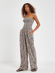 Simply Be Beach To Beach Shirred Bandeau Beach Jumpsuit - Imagen 1 de 5