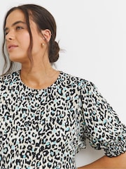 Simply Be Leopard Print Supersoft Short Sleeve Tiered Midi Dress - Image 4 of 4