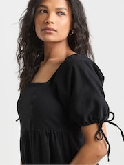Simply Be Midi Shirred Denim Smock Dress - Image 3 of 5