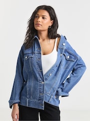 Simply Be Oversized Boyfriend Denim 100% Cotton Jacket - Image 1 of 4