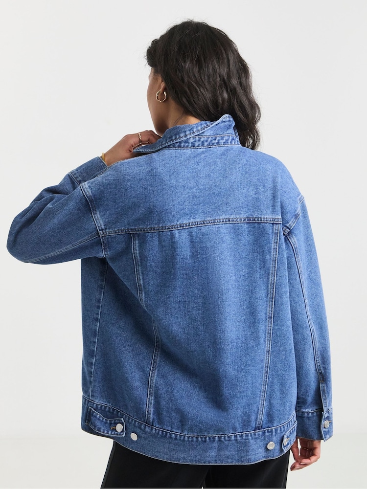Simply Be Oversized Boyfriend Denim 100% Cotton Jacket - Image 2 of 4
