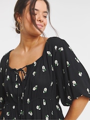 Simply Be Black Crinkle Goddess Midi Dress - Image 2 of 4