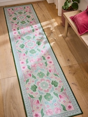 Sage Green Washable Bettie Floral Print Runner - Image 1 of 5