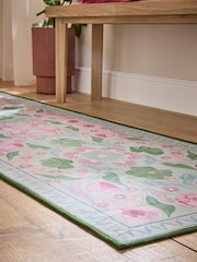 Sage Green Washable Bettie Floral Print Runner - Image 2 of 5