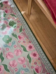 Sage Green Washable Bettie Floral Print Runner - Image 3 of 5