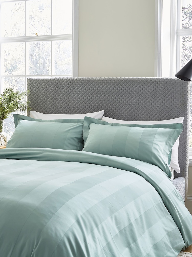 Bedeck of Belfast Celadon Serra Dobby Duvet Cover and Pillowcase Set - Image 2 of 4 Bedeck of Belfast Celadon Serra Dobby Duvet Cover and Pillowcase Set - Image 2 of 4