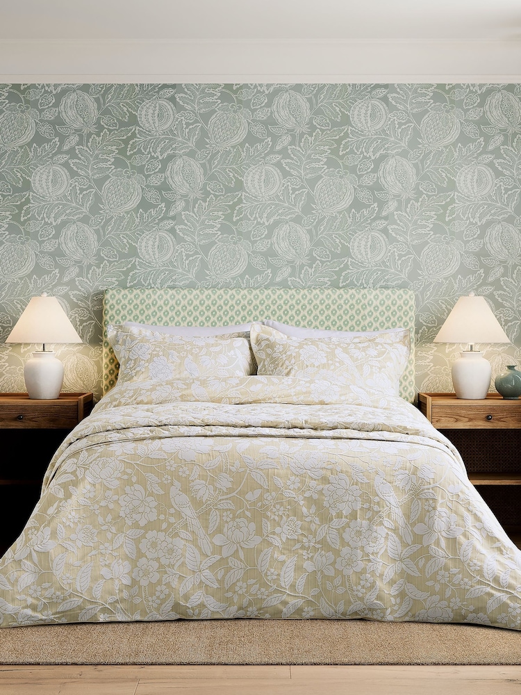 Sanderson Gold Pyramus Duvet Cover and Pillowcase Set - Image 1 of 4