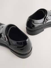Black Patent Toecap Double Monk Shoes - Image 4 of 5