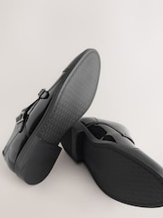 Black Patent Toecap Double Monk Shoes - Image 5 of 5