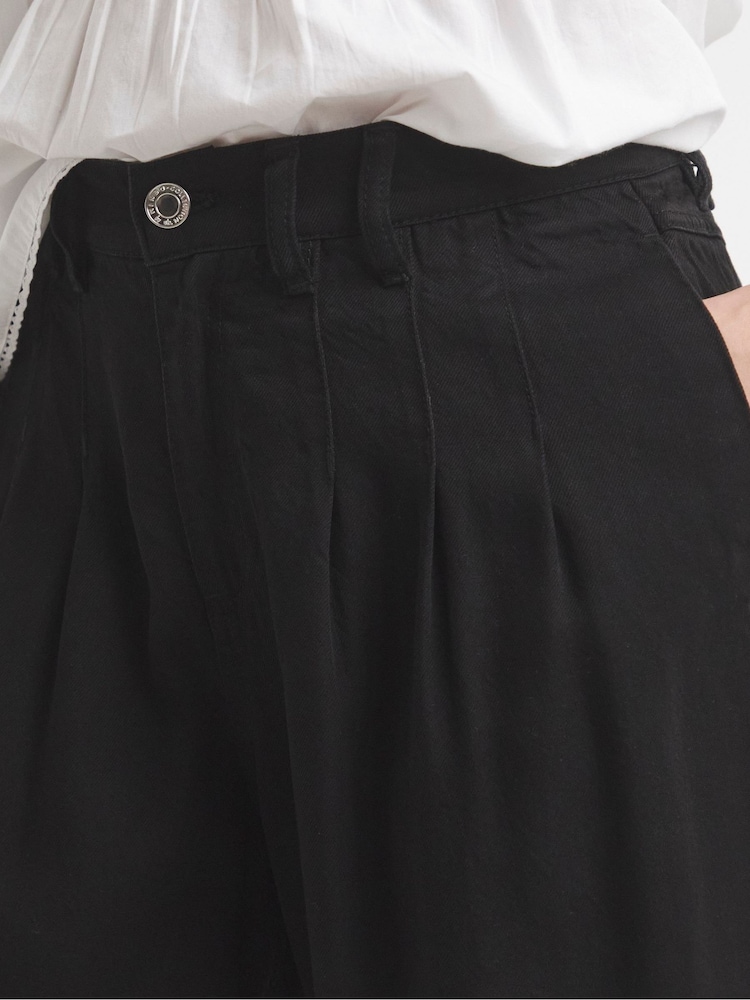 Schwarz - Simply Be Pleat Wide Leg Jeans - Bild 4 von 4