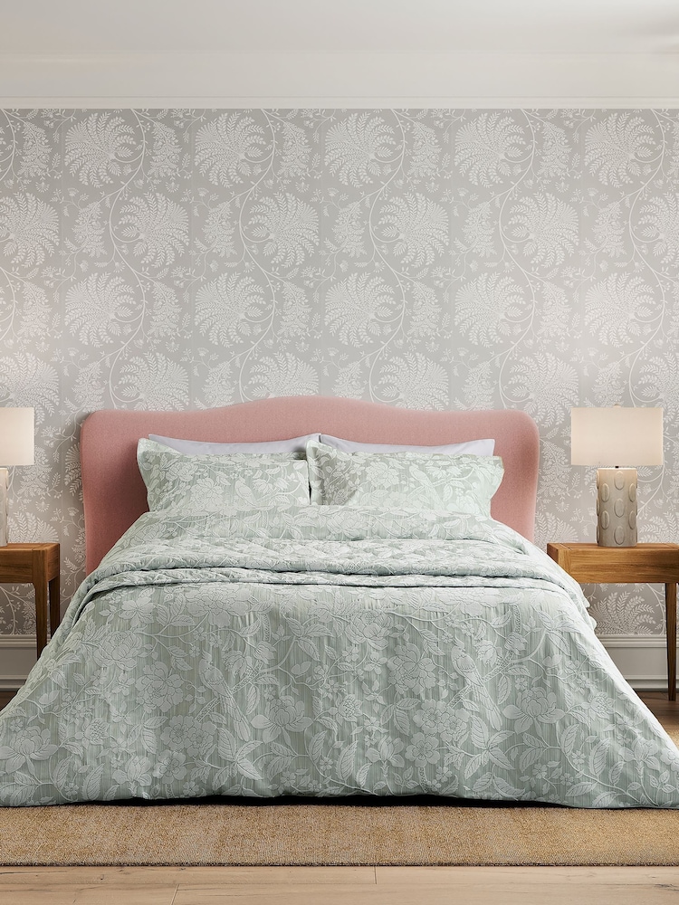 Sanderson Aqua Pyramus Quilted Throw - Image 2 of 3