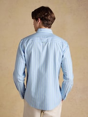Joules Oxford Blue & White Stripe Long Sleeve Classic Fit Cotton Shirt - Image 5 of 14