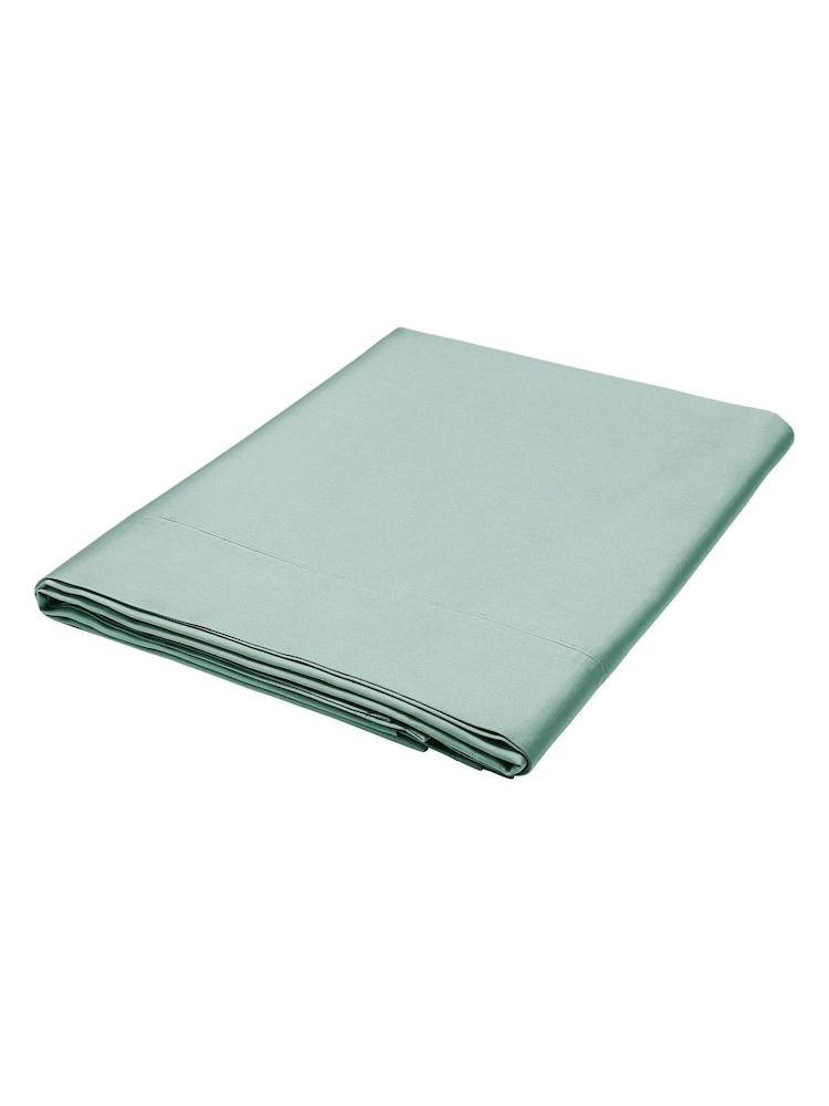 Bedeck of Belfast Celadon 400 Thread Count 100% Cotton Sateen Flat Sheet - Image 2 of 2 Bedeck of Belfast Celadon 400 Thread Count 100% Cotton Sateen Flat Sheet - Image 2 of 2