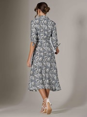 Jolie Moi Blue Tie Sleeve Shirt Maxi Dress - Image 2 of 6