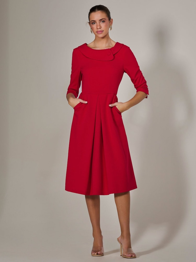 Rot - Jolie Moi Roll Collar Long Sleeve Midi Dress - Bild 1 von 6 Rot - Jolie Moi Roll Collar Long Sleeve Midi Dress - Bild 1 von 6